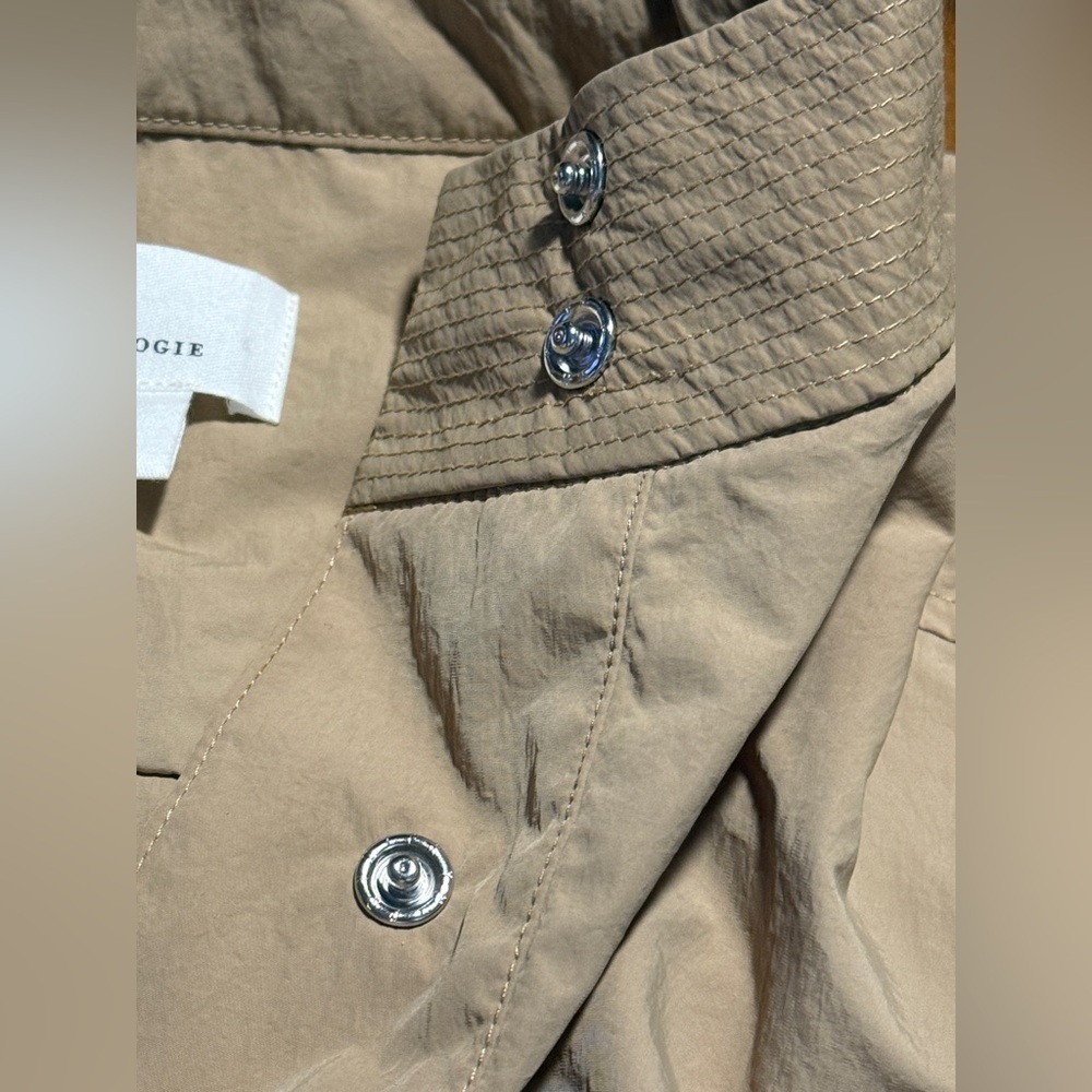 By‎ Anthropologie Women's Short-Sleeve Drawstring Popover Top women’s S beige - Picture 10 of 16